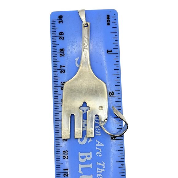 Vintage Elephant Silver Fork Pendant | Upcycled Tudor Silverware Jewelry - Picture 3 of 11